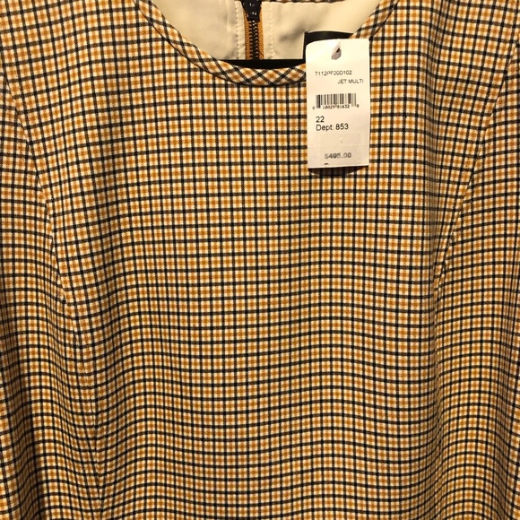 ⭕️ PRICE FIRM NEW Toccin Plus Size 22 Plaid Belted Sheath Dress - Picture 3 of 5